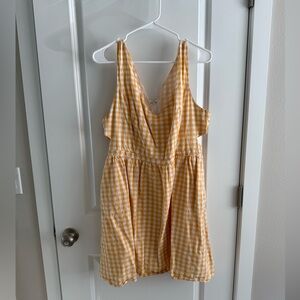 Modcloth “Patio My Goodness” yellow Gingham Dress